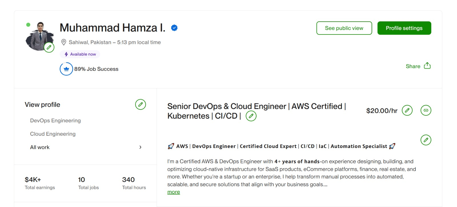 Built & Scaled DevOps Profile